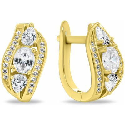 Brilio, Ohrringe, Silver - Luxurious gold-plated earrings with zircons EA1180Y, (Silber) Brilio, Ohrringe, Silver - Luxurious gold-plated earrings with zircons EA1180Y, (Silber)