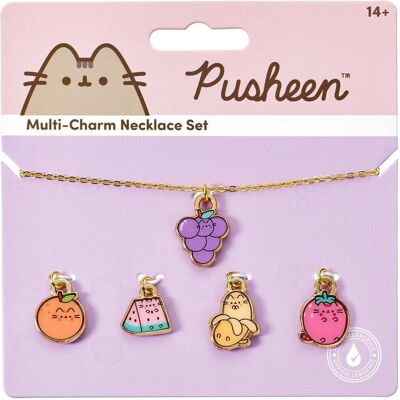 Carat, Kettenanhänger, Pusheen The Cat Multi Charm Fruits Themed Necklace Set - Multicoloured, (Zinklegierung) Carat, Kettenanhänger, Pusheen The Cat Multi Charm Fruits Themed Necklace Set - Multicoloured, (Zinklegierung)