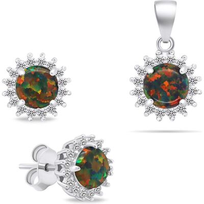 Brilio, Ohrringe, Beautiful Opal Jewelry Set SET231WBC (Earrings, Pendant), (Silber) Brilio, Ohrringe, Beautiful Opal Jewelry Set SET231WBC (Earrings, Pendant), (Silber)
