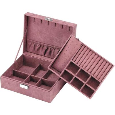 Intirilife, Uhrenbox + Schmuckaufbewahrung, Schmuckschatulle in Rosa, Rosa Intirilife, Uhrenbox + Schmuckaufbewahrung, Schmuckschatulle in Rosa, Rosa