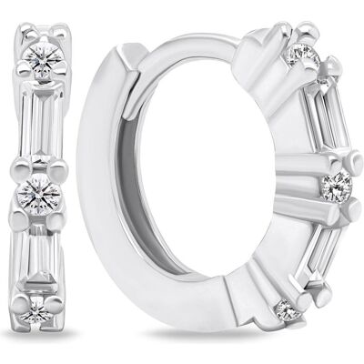 Brilio, Ohrringe, Silver - Original silver hoop earrings with zircons EA684W Brilio, Ohrringe, Silver - Original silver hoop earrings with zircons EA684W