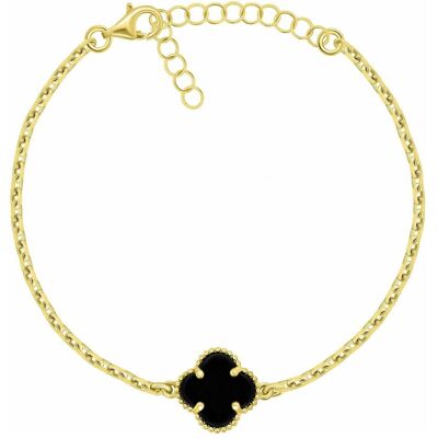 Brilio, Armschmuck, Silbernes vergoldetes Armband für Frauen Vierblättriges Kleeblatt, (Silber) Brilio, Armschmuck, Silbernes vergoldetes Armband für Frauen Vierblättriges Kleeblatt, (Silber)