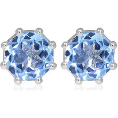 Xen, Ohrringe, Ohrstecker mit Blue HT-Quarz ca. 3,78 ct. rhodiniert, (925 Sterling Silber) Xen, Ohrringe, Ohrstecker mit Blue HT-Quarz ca. 3,78 ct. rhodiniert, (925 Sterling Silber)