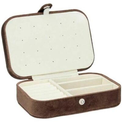 Gift, Uhrenbox + Schmuckaufbewahrung, Jewelry box Brown Velvet (16,2 x 6 x 11,5 cm) (12 Units), Braun Gift, Uhrenbox + Schmuckaufbewahrung, Jewelry box Brown Velvet (16,2 x 6 x 11,5 cm) (12 Units), Braun