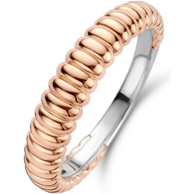 Ti Sento Milano, Ring, Ring Silber mit rosèvergoldeten Rippenstruktur 12218SR, (56, 925 Silber) Ti Sento Milano, Ring, Ring Silber mit rosèvergoldeten Rippenstruktur 12218SR, (56, 925 Silber)