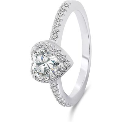 Brilio, Ring, Silver - Romantic silver ring Heart RI047W - Circuit: 50 mm, (50) Brilio, Ring, Silver - Romantic silver ring Heart RI047W - Circuit: 50 mm, (50)