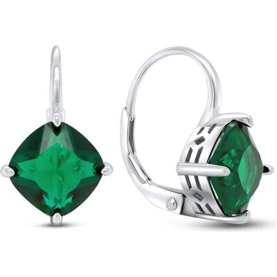 Brilio, Ohrringe, Silver - Fashion silver earrings with green zircons EA304WG, (Silber) Brilio, Ohrringe, Silver - Fashion silver earrings with green zircons EA304WG, (Silber)