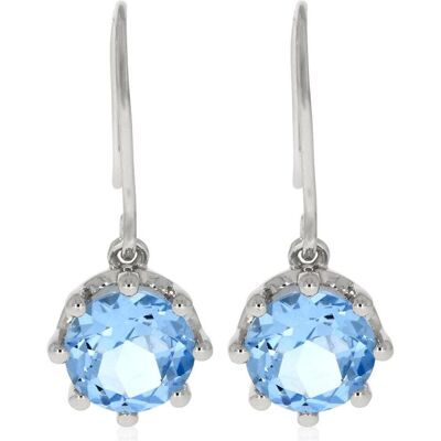 Xen, Ohrringe, Ohrhänger mit Blue HT-Quarz ca. 3,78 ct. rhodiniert, (925 Sterling Silber) Xen, Ohrringe, Ohrhänger mit Blue HT-Quarz ca. 3,78 ct. rhodiniert, (925 Sterling Silber)