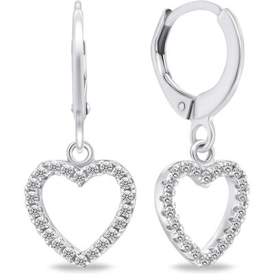 Brilio, Ohrringe, Silver - Silver hoop earrings with hearts EA645W, (Silber) Brilio, Ohrringe, Silver - Silver hoop earrings with hearts EA645W, (Silber)