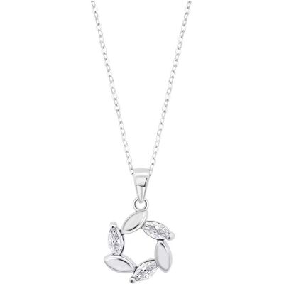 Lotus Halsschmuck, Silver - Timeless silver necklace with zircons LP3188-1 / 1 (chain. pendant) (L), (925 Sterling Silber) Lotus Halsschmuck, Silver - Timeless silver necklace with zircons LP3188-1 / 1 (chain. pendant) (L), (925 Sterling Silber)