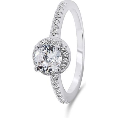 Brilio, Ring, Silver - Charming silver ring with zircons RI054W - Circuit: 52 mm, (52) Brilio, Ring, Silver - Charming silver ring with zircons RI054W - Circuit: 52 mm, (52)