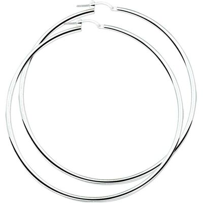 Glams, Ohrringe, oorringen ronde buis - 70 mm - Zilver, (Silber) Glams, Ohrringe, oorringen ronde buis - 70 mm - Zilver, (Silber)