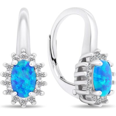 Brilio, Ohrringe, Silver - Luxury silver earrings with zircons and opals EA432WB, (Silber) Brilio, Ohrringe, Silver - Luxury silver earrings with zircons and opals EA432WB, (Silber)
