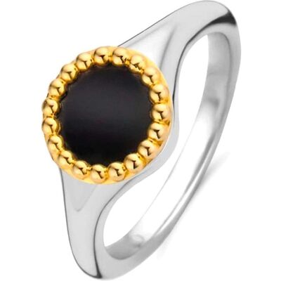 Ti Sento Milano, Ring, Ring mit Onyx bicolor vergoldet 12207BO, (56) Ti Sento Milano, Ring, Ring mit Onyx bicolor vergoldet 12207BO, (56)
