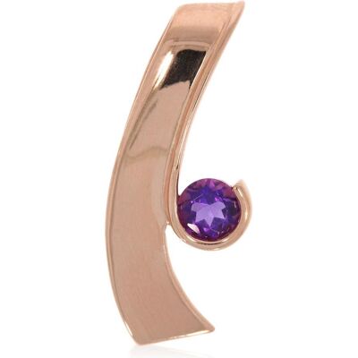 Xen, Kettenanhänger, Anhänger mit 5 mm Amethyst ca. 0,50 ct. rosèvergoldet, (925 Sterling Silber) Xen, Kettenanhänger, Anhänger mit 5 mm Amethyst ca. 0,50 ct. rosèvergoldet, (925 Sterling Silber)