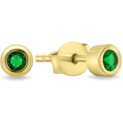 Brilio, Ohrringe, Silver - Timeless gold-plated earrings with green zircons EA609YG, (Silber) Brilio, Ohrringe, Silver - Timeless gold-plated earrings with green zircons EA609YG, (Silber)