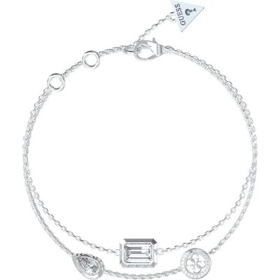 Guess Armschmuck, Double Steel Bracelet With Zircons 4g Light Jubb05237jwrh, (18.50 cm, Edelstahl, Glas, Zirkonia) Guess Armschmuck, Double Steel Bracelet With Zircons 4g Light Jubb05237jwrh, (18.50 cm, Edelstahl, Glas, Zirkonia)