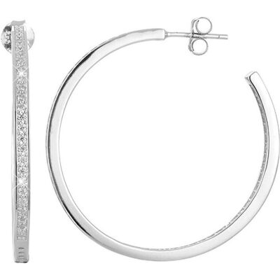 Beneto, Ohrringe, Silver earrings rings with crystals AGUP1181 (L), (Silber) Beneto, Ohrringe, Silver earrings rings with crystals AGUP1181 (L), (Silber)