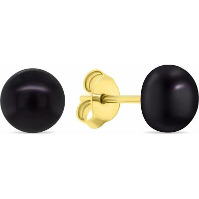 Brilio, Ohrringe, Silver - Luxurious gold-plated stud earrings with real pearls EA585YBC - Diameter: 0.5cm, (Silber) Brilio, Ohrringe, Silver - Luxurious gold-plated stud earrings with real pearls EA585YBC - Diameter: 0.5cm, (Silber)