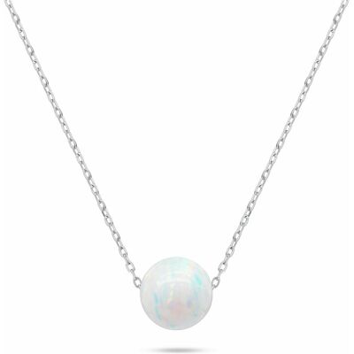 Brilio, Halsschmuck, Silver - Charming silver necklace with opal NCL102W, (Silber) Brilio, Halsschmuck, Silver - Charming silver necklace with opal NCL102W, (Silber)