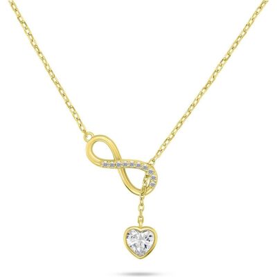 Brilio, Halsschmuck, Silver - Charming gold plated necklace with zircons NCL123Y, (Silber) Brilio, Halsschmuck, Silver - Charming gold plated necklace with zircons NCL123Y, (Silber)
