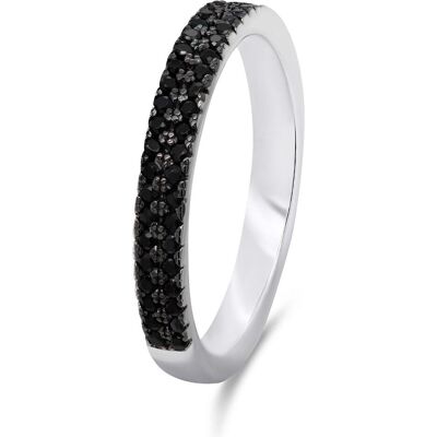 Brilio, Ring, Silver - Sparkling silver ring with black zircons RI058W - Circuit: 58 mm, (58, 925 Silber) Brilio, Ring, Silver - Sparkling silver ring with black zircons RI058W - Circuit: 58 mm, (58, 925 Silber)