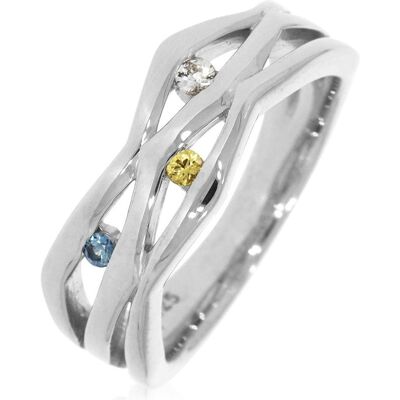 Xen, Ring, Ring mit multicolor Saphire, (52) Xen, Ring, Ring mit multicolor Saphire, (52)