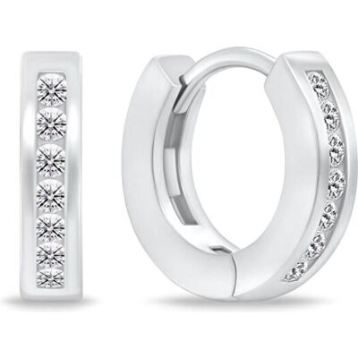 Brilio, Ohrringe, Silver - Charming round earrings made of silver EA344W, (Silber) Brilio, Ohrringe, Silver - Charming round earrings made of silver EA344W, (Silber)