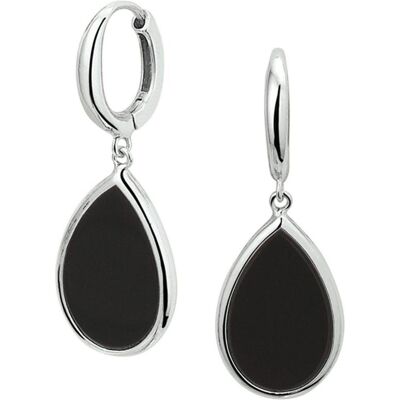 Glams, Ohrringe, klapoorringen onyx - Zilver, (Silber 925) Glams, Ohrringe, klapoorringen onyx - Zilver, (Silber 925)