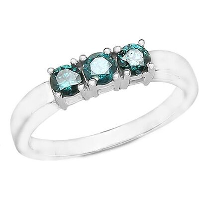 Xen, Ring, Ring mit 3 blauen Diamanten ca. 0,54 ct. rhodiniert, (54) Xen, Ring, Ring mit 3 blauen Diamanten ca. 0,54 ct. rhodiniert, (54)