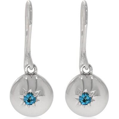 Xen, Ohrringe, Ohrhänger mit Swiss Blue Topas ca. 0,18 ct., (925 Sterling Silber) Xen, Ohrringe, Ohrhänger mit Swiss Blue Topas ca. 0,18 ct., (925 Sterling Silber)