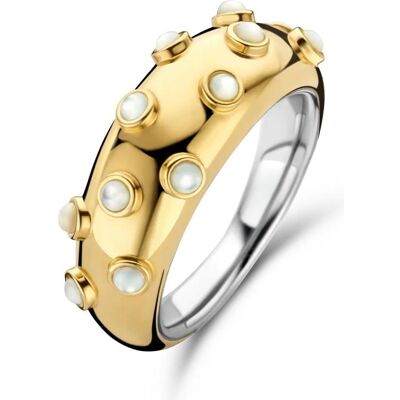 Ti Sento Milano, Ring, Ring mit Perlmutt bicolor vergoldet 12251MW, (56, 925 Silber) Ti Sento Milano, Ring, Ring mit Perlmutt bicolor vergoldet 12251MW, (56, 925 Silber)
