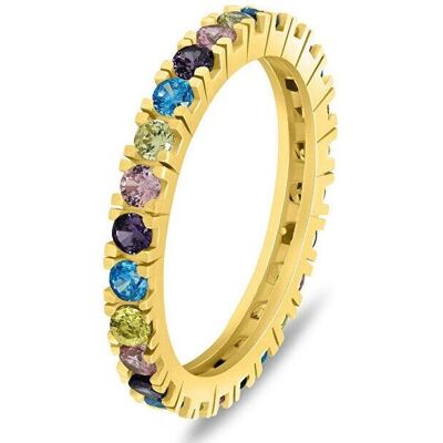 Brilio, Ring, Silver - Playful gold-plated ring with colored zircons RI116YRBW - Circuit: 58 mm, (58, 925 Silber) Brilio, Ring, Silver - Playful gold-plated ring with colored zircons RI116YRBW - Circuit: 58 mm, (58, 925 Silber)