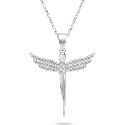 Brilio, Halsschmuck, Silver - Charming silver necklace Angel with zircons NCL132W, (Silber) Brilio, Halsschmuck, Silver - Charming silver necklace Angel with zircons NCL132W, (Silber)