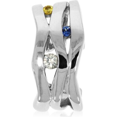 Xen, Kettenanhänger, Anhänger mit Multicolor Saphire ca. 0,13 ct., (925 Sterling Silber) Xen, Kettenanhänger, Anhänger mit Multicolor Saphire ca. 0,13 ct., (925 Sterling Silber)