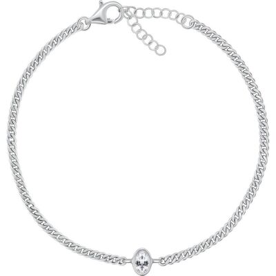 Brilio, Armschmuck, Silver - Fine silver bracelet with oval zircon BRC113W, (Feinsilber, Silber) Brilio, Armschmuck, Silver - Fine silver bracelet with oval zircon BRC113W, (Feinsilber, Silber)