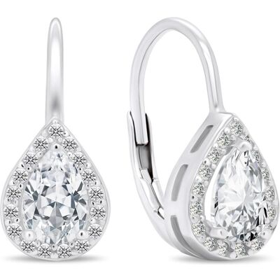 Brilio, Ohrringe, Silver - Charming silver earrings with clear zircons EA408W, (Silber) Brilio, Ohrringe, Silver - Charming silver earrings with clear zircons EA408W, (Silber)