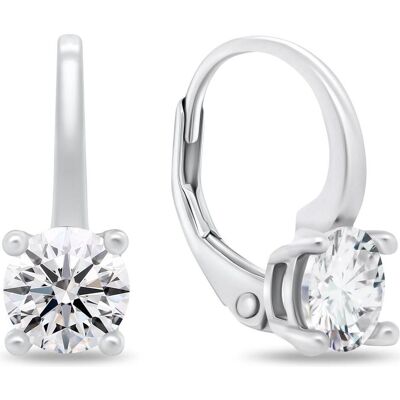 Brilio, Ohrringe, Silver - Minimalist silver earrings with zircons EA939W, (Silber) Brilio, Ohrringe, Silver - Minimalist silver earrings with zircons EA939W, (Silber)