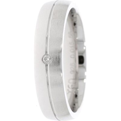 Xen, Ring, Bandring poliert/mattiert mit Diamant ca. 0,015 ct., (60, 925 Silber) Xen, Ring, Bandring poliert/mattiert mit Diamant ca. 0,015 ct., (60, 925 Silber)