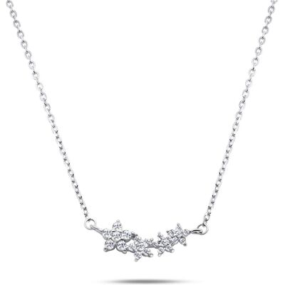 Brilio, Halsschmuck, Silver - Gentle silver necklace with flowers NCL02W, (Silber) Brilio, Halsschmuck, Silver - Gentle silver necklace with flowers NCL02W, (Silber)