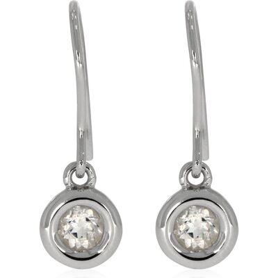 Xen, Ohrringe, Ohrhänger mit Weisstopas ca. 0,6 ct. rhodiniert, (925 Sterling Silber) Xen, Ohrringe, Ohrhänger mit Weisstopas ca. 0,6 ct. rhodiniert, (925 Sterling Silber)