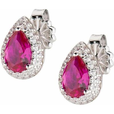 Amen, Ohrringe, Beautiful silver earrings with fuchsia zircons Diamonds EGOBRBZ, (Silber) Amen, Ohrringe, Beautiful silver earrings with fuchsia zircons Diamonds EGOBRBZ, (Silber)