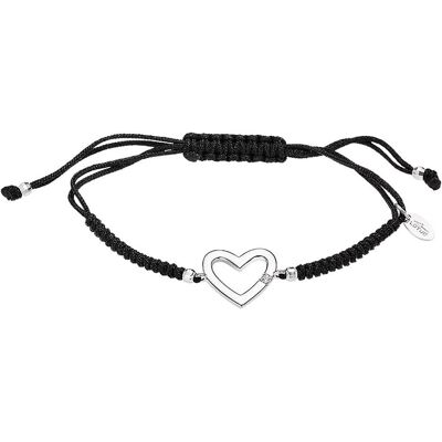 Lotus Armschmuck, Silver -ack kabbalah bracelet with silver heart LP3217-2 / 1 (L), (20 cm, Silber) Lotus Armschmuck, Silver -ack kabbalah bracelet with silver heart LP3217-2 / 1 (L), (20 cm, Silber)