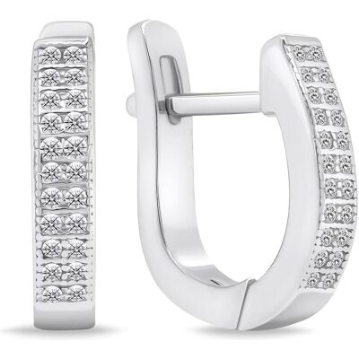 Brilio, Ohrringe, Silver - Timeless silver earrings with zircons EA657W, (Silber) Brilio, Ohrringe, Silver - Timeless silver earrings with zircons EA657W, (Silber)