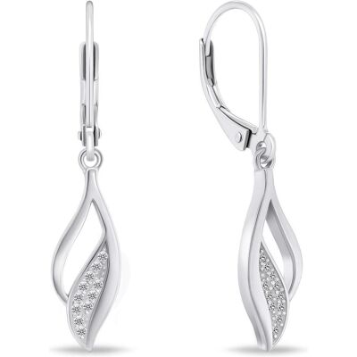 Brilio, Ohrringe, Silver - Decent silver earrings with zircons EA739W, (Silber) Brilio, Ohrringe, Silver - Decent silver earrings with zircons EA739W, (Silber)
