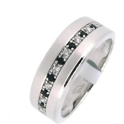 Gooix, Ring, Ring mit weissen und schwarzen Zirkonia, (50) Gooix, Ring, Ring mit weissen und schwarzen Zirkonia, (50)
