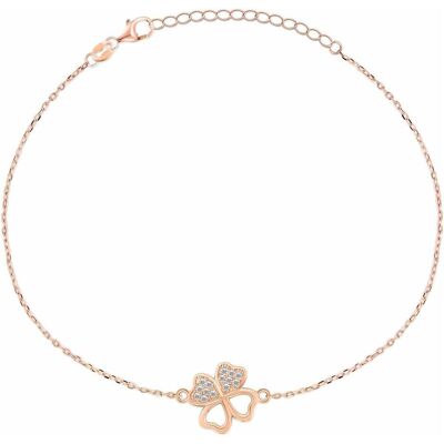 Brilio, Armschmuck, Silver - Gold-plated bracelet Four-leaf clover with zircons BRC69R Brilio, Armschmuck, Silver - Gold-plated bracelet Four-leaf clover with zircons BRC69R