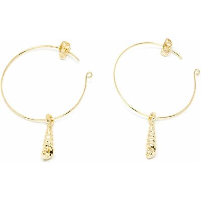Shabama, Ohrringe, AGULLA Glänzende Gold-Ohrringe 1 Stück, (Messing vergoldet) Shabama, Ohrringe, AGULLA Glänzende Gold-Ohrringe 1 Stück, (Messing vergoldet)
