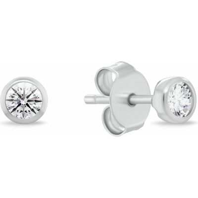 Brilio, Ohrringe, Silberne Ohrstecker mit kubischem Zirkonia EA1232W Durchmesser: 0,6 cm, (Silber) Brilio, Ohrringe, Silberne Ohrstecker mit kubischem Zirkonia EA1232W Durchmesser: 0,6 cm, (Silber)