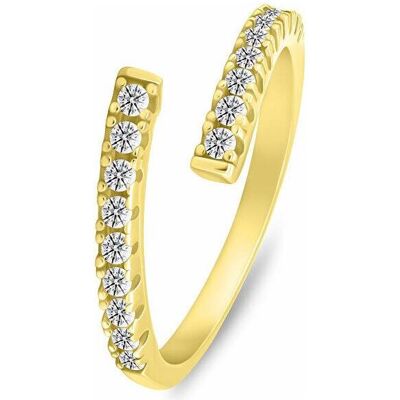 Brilio, Ring, Silver - Delicate gold-plated open ring with zircons RI144Y - Circuit: 55 mm, (55) Brilio, Ring, Silver - Delicate gold-plated open ring with zircons RI144Y - Circuit: 55 mm, (55)